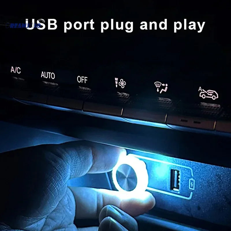 New Car Mini LED Decorative USB Ambient Light Plug Play Portable Auto Interior Light Ambiance Lamp