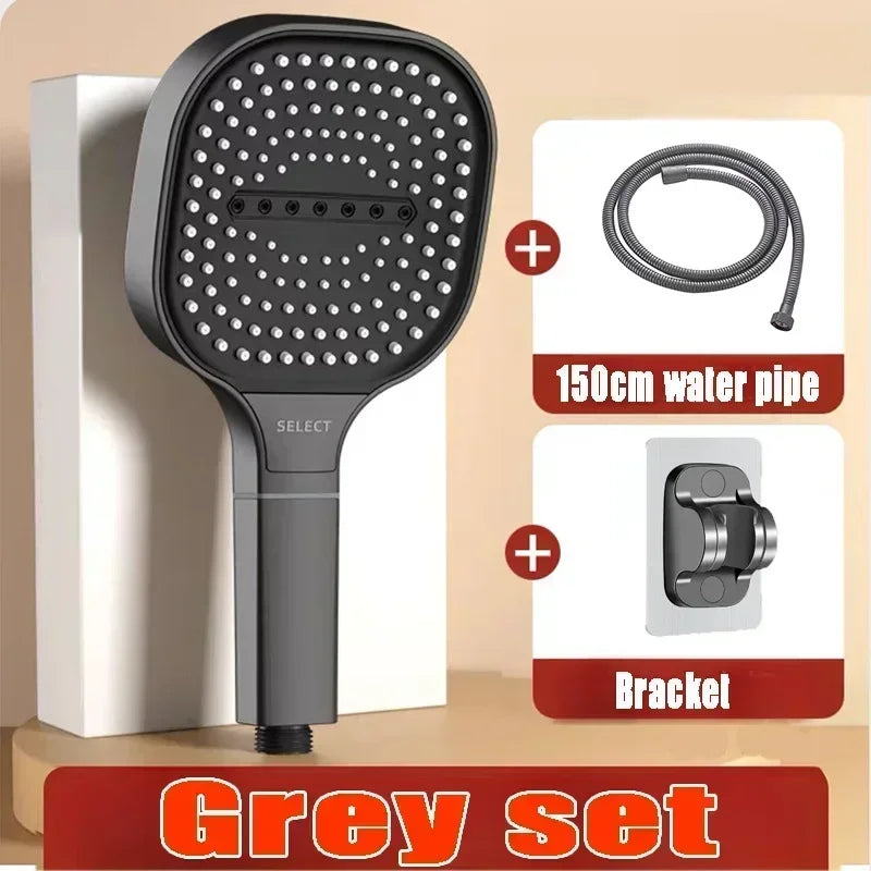 Large Panel Shower Head 3 Modes Adjustable High Pressure Water Massage Shower Head Water Saving Bathroom Accessories