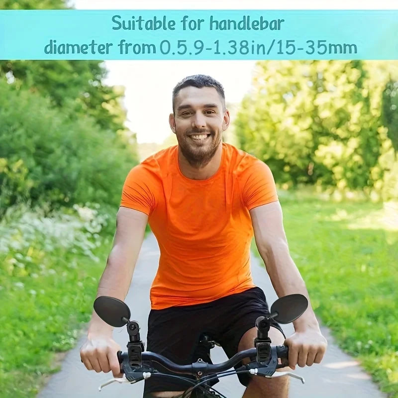 2pcs Black 360° Adjustable Bicycle Rearview Mirror with Wide Angle Lens - Durable PVC, Universal Fit for Road & Mountain Bikes