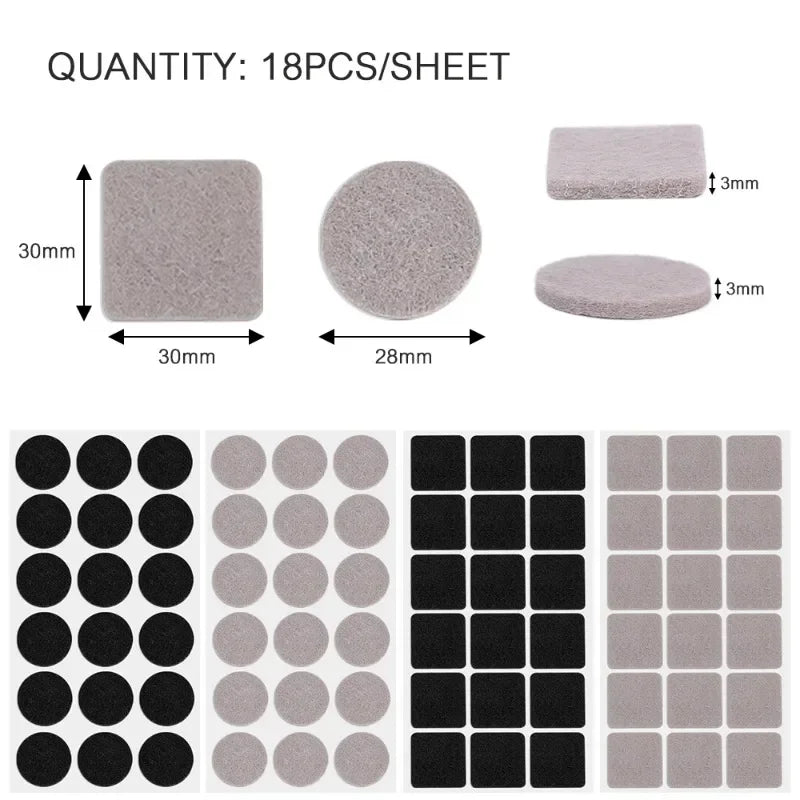 Self Adhesive Felt Table Chair Foot Pad Furniture Protection Pads Floor Protector Felt Mat Furniture Table Legs  Anti Slip Cover