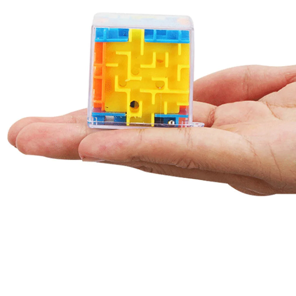 Mini 3D Maze Magic Cube Six-sided Transparent Puzzle Speed Cube Rolling Ball Cubes Maze Toys For Children Stress Reliever Toys
