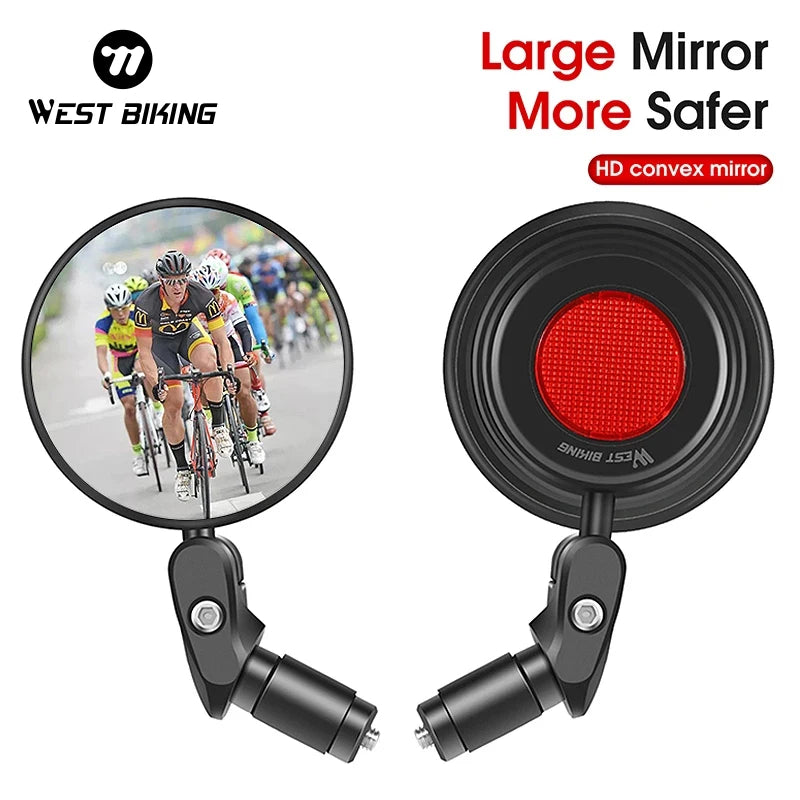 WEST BIKING 360 Rotate Bicycle Rearview Mirror Safety Cycling Rear View Mirror Bike Accessories For MTB Bike Handlebar Mirrors