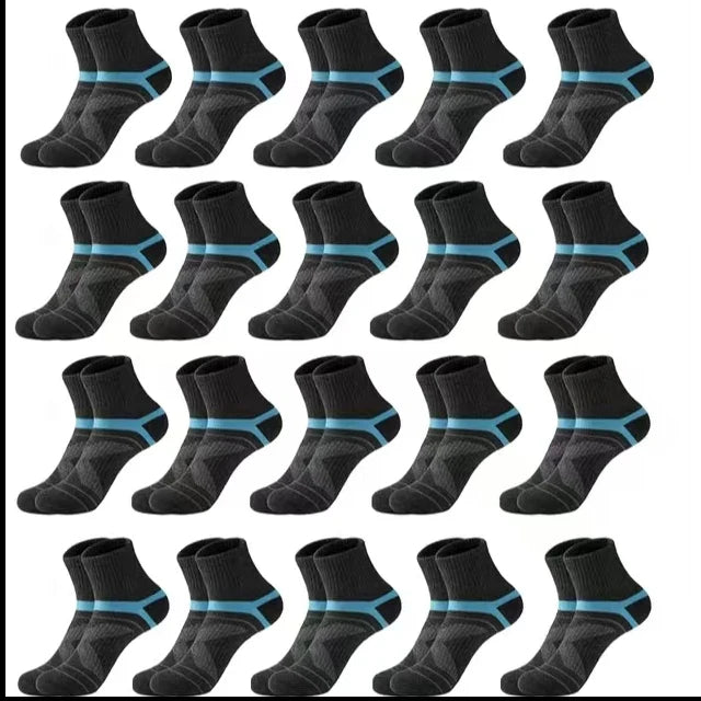3/5/10/20 Pairs Lot Men's Socks Black Sports Socks Casual Run Autumn Winter High Quality Breathable Male Socks