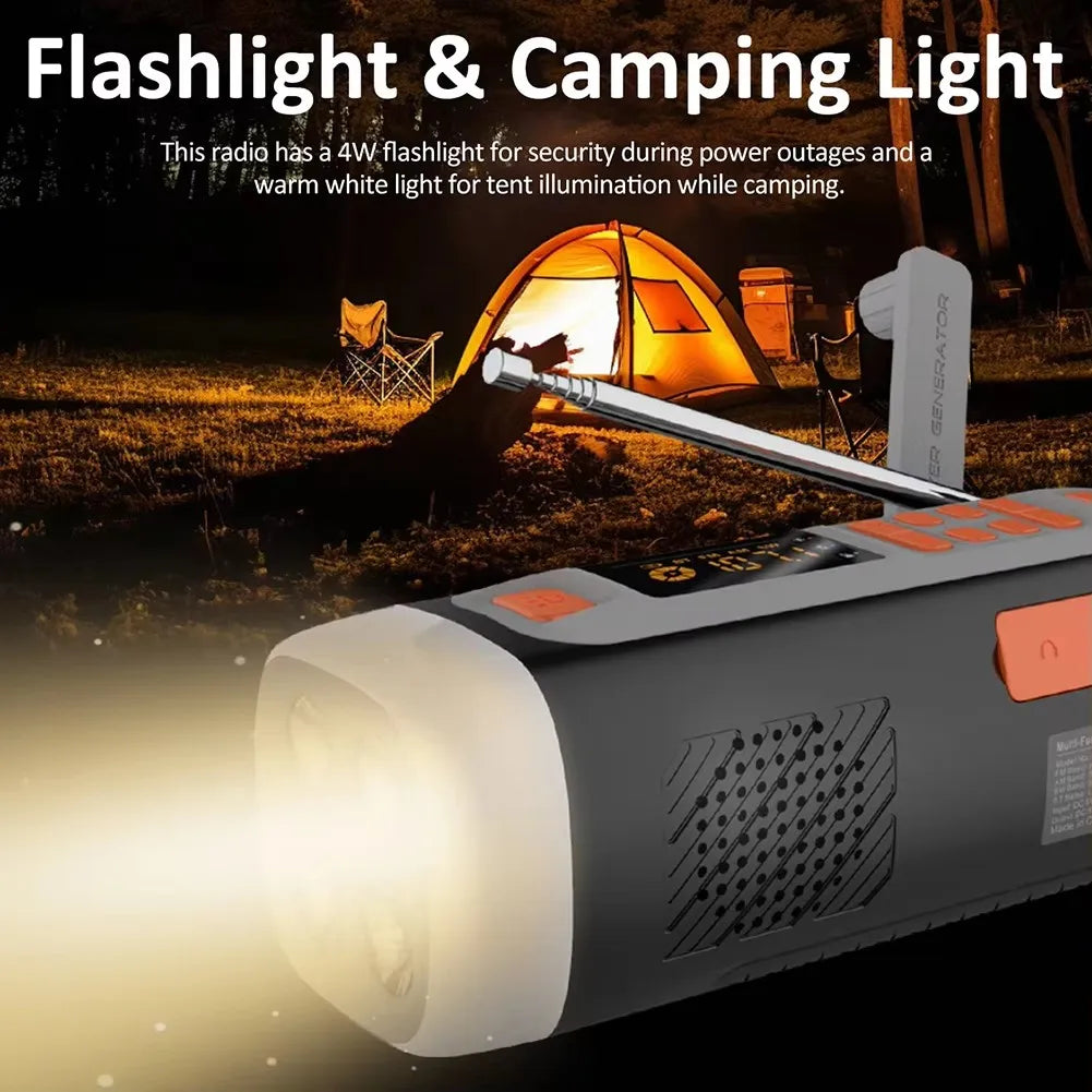 Disaster Prevention Hand-cranked Power Generation Radio Bluetooth Speakers Outdoor Emergency Survival Equipment Solar Charging