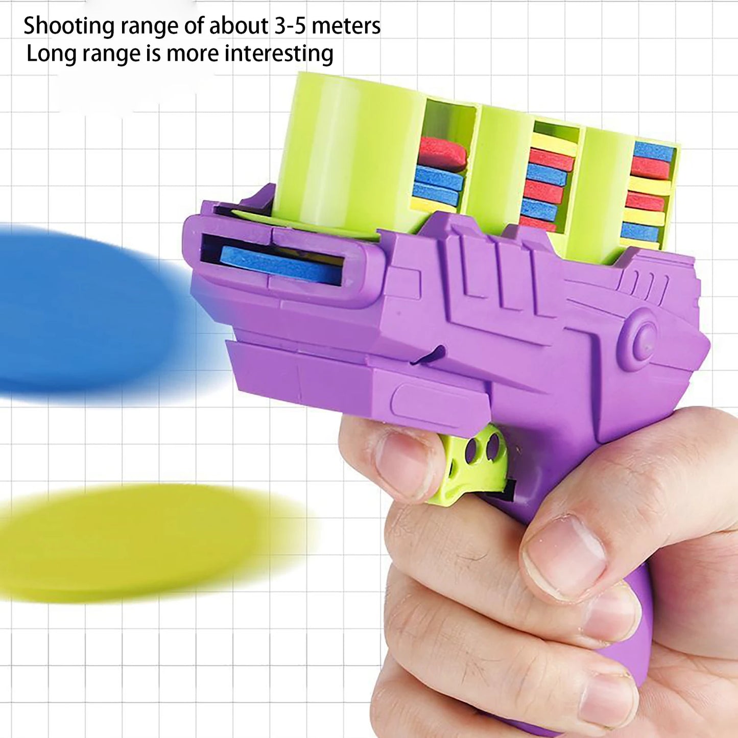 Mini Carrot Flying Disc Launcher Toy Gun Eva Battle Outdoor Multi Person Sports Soft Bullet Gun Safety Carrot Flying Saucer Gun