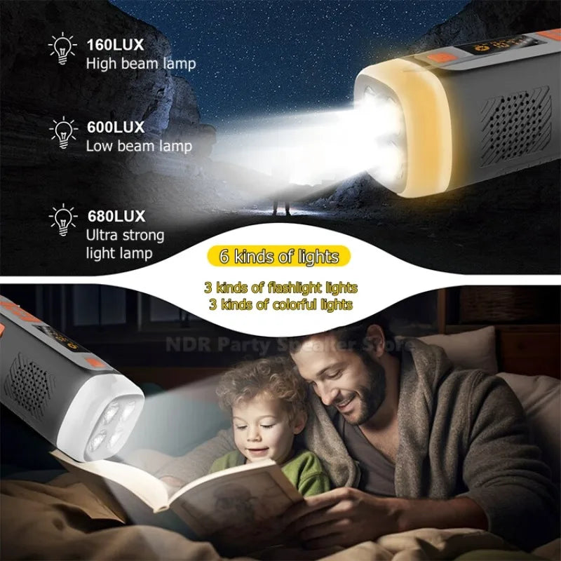 Disaster Prevention Hand-cranked Power Generation Radio Bluetooth Speakers Outdoor Emergency Survival Equipment Solar Charging