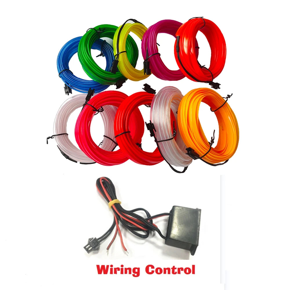 1/2/3/4/5M LED Car Interior Decoration Light EL Wiring Light USB wire control Auto DIY Flexible Ambient Light Neon Strip