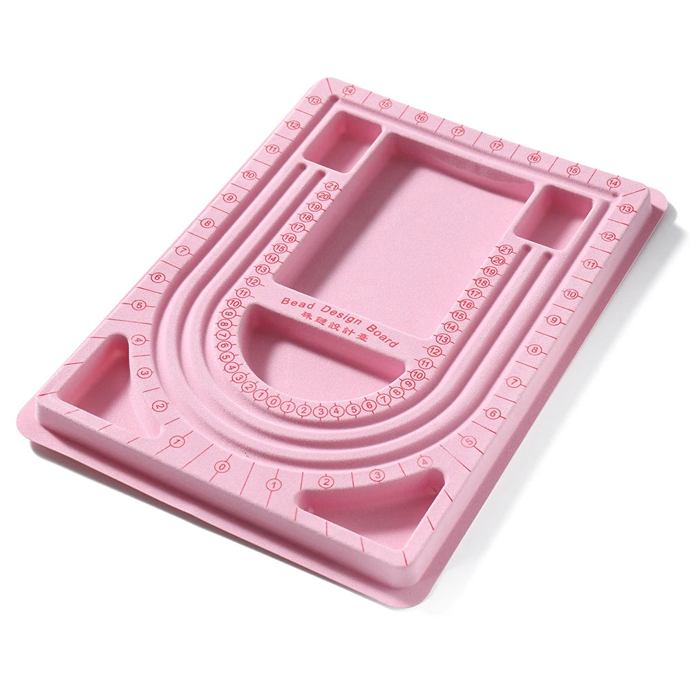 1pcs/lot Colorful Flockeda Bead Board Measuring Tools For DIY Necklace Bracelet Beading Crafts Jewelry Making Accessories
