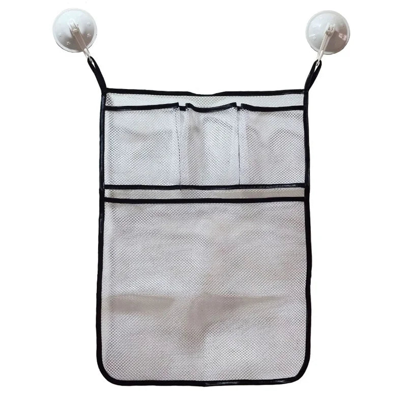 Multiuse Mesh Bath Toy Organizer Lightweight Strong Kids Bath Tub Toy Holder Basket Dual Layers Toddler Shower Caddy Hanging Bin