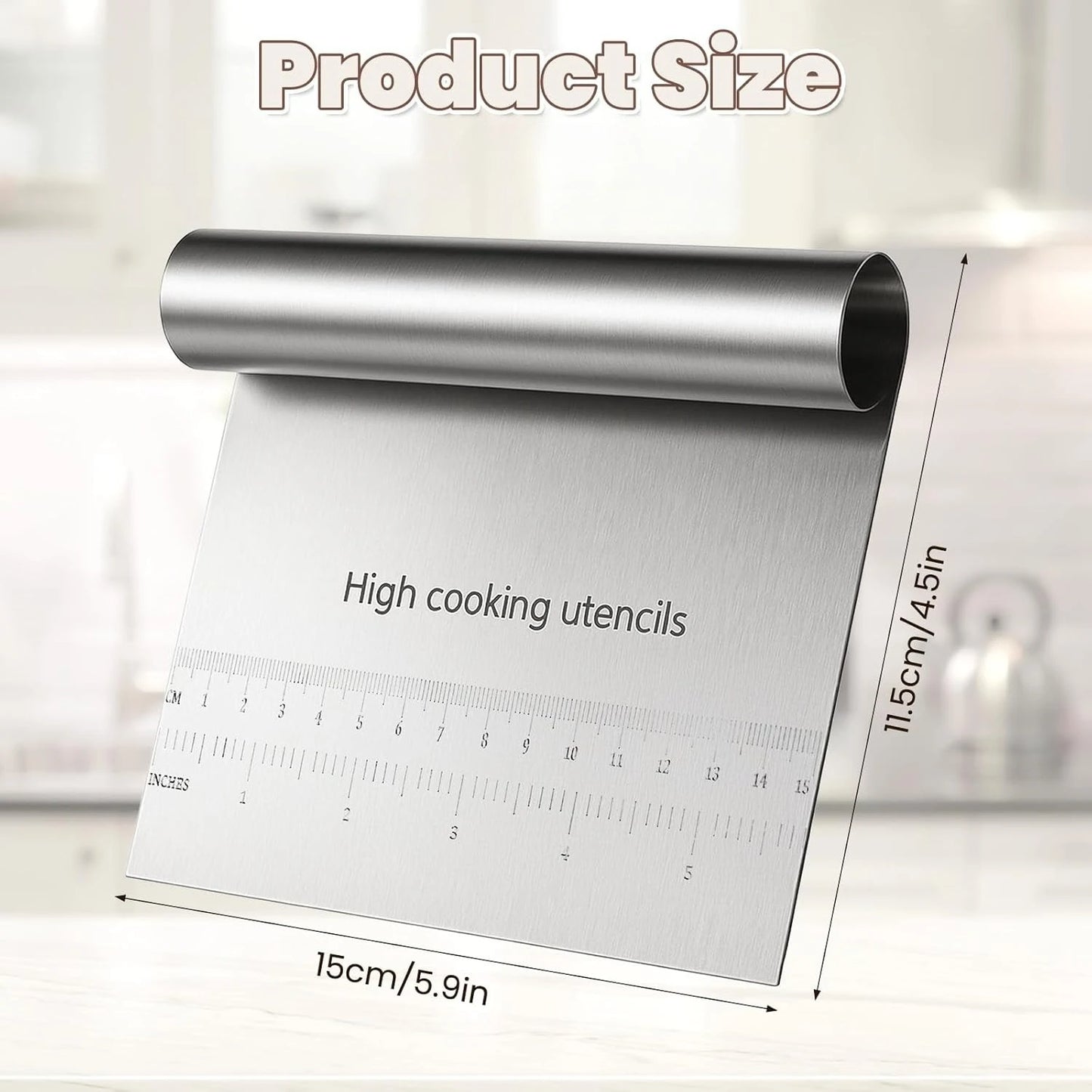 Stainless Steel Pastry Cutter Kitchen Food Scraper Chopper Versatile Kitchen Tool for Butter Baking Bread Cake Pizza and More