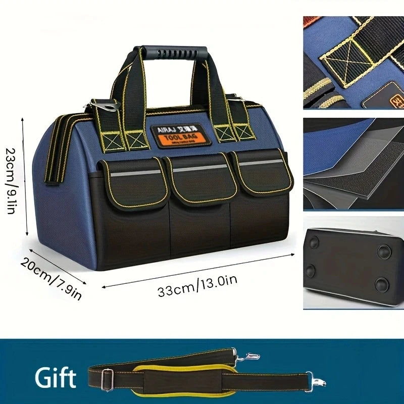 Multifunctional Tool Bag Large Capacity Oxford Canvas Waterproof Bag Thicken Wear-Resistant Tool Repair Storage Electrician Bag