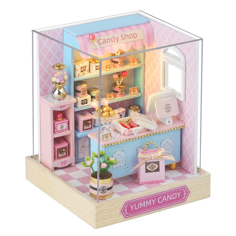 DIY Miniature Doll House 3D Puzzle Building Assembly Kit For Making Room Toys Home Bedroom Decorations With Furniture DollHouses