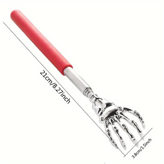 Adjustable Stainless Steel Back Scratcher with Retractable Claw for Portable and Convenient Massage and Tickle Relief