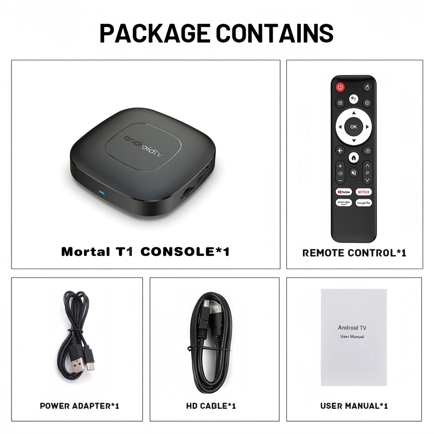 2024 Mortal T1 TV Box Android  Allwinner H313 Quad Core HDR10+ 4K 2GB RAM 8GB 16GB ROM 2.4G&5G Wifi Home Theater Media Player