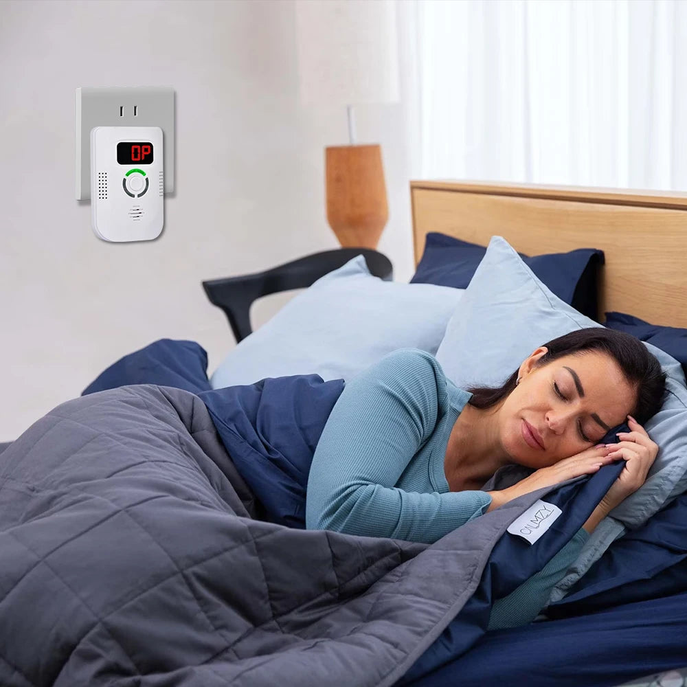 CO Sensor Carbon Monoxide Detector Plug In Alarm 85dB Siren Sound Independent CO Poisoning Warning Alarm Detector CO Meter