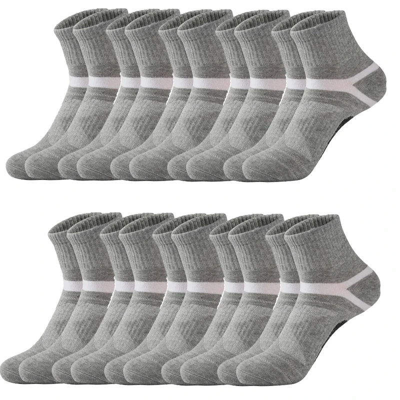 3/5/10/20 Pairs Lot Men's Socks Black Sports Socks Casual Run Autumn Winter High Quality Breathable Male Socks