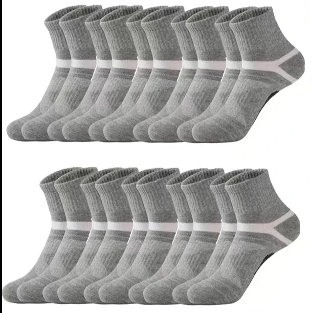 3/5/10/20 Pairs Lot Men's Socks Black Sports Socks Casual Run Autumn Winter High Quality Breathable Male Socks