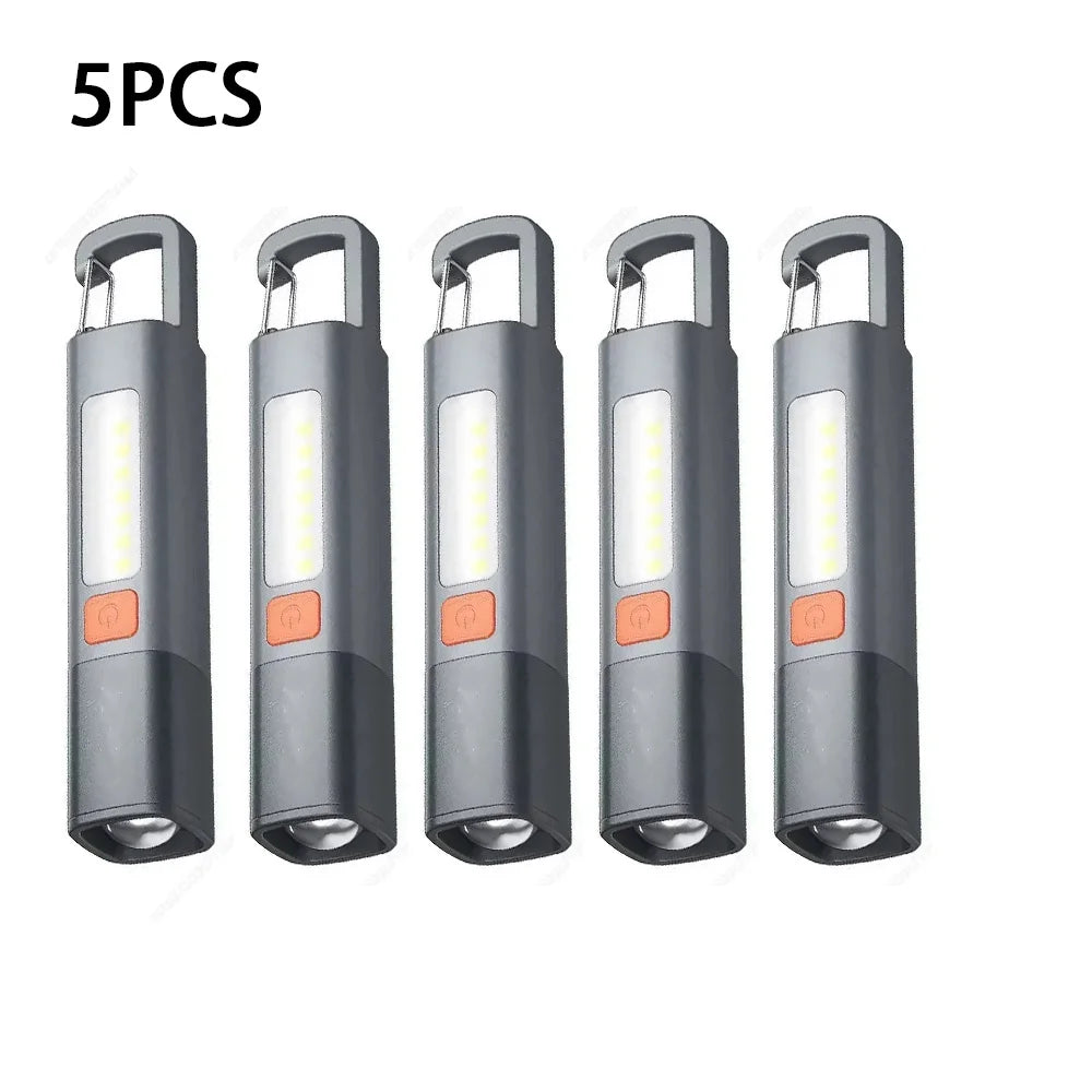 1-10PCS Super Bright COB Side Lights LED XPE Mini Portable Torch Zoomable Waterproof Outdoor Fishing Hunting Camping Flashlight