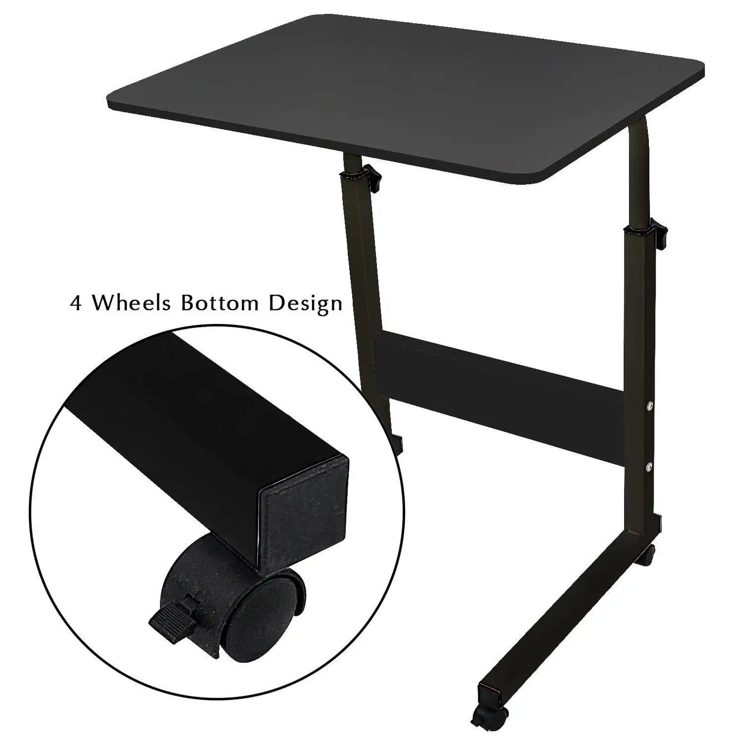 Computer Desk Home Office Study PC Laptop Writing Table Height Adjustable, for Hospital & Home, Black