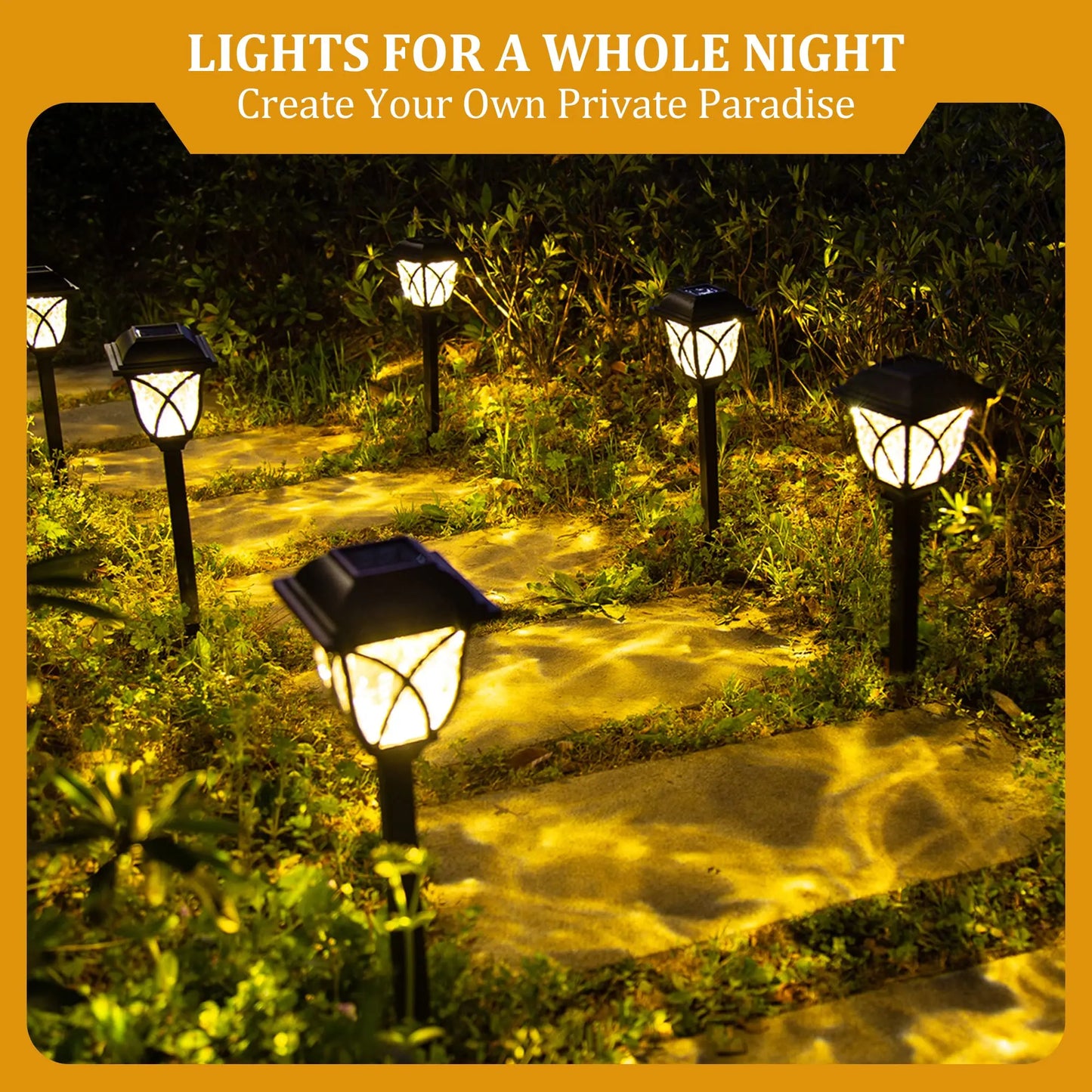 2pcs Led Solar Lawn Lights Outdoor Lamp Waterproof Warm Light Garden Courtyard For Walkway Path Villa Landscape Lights