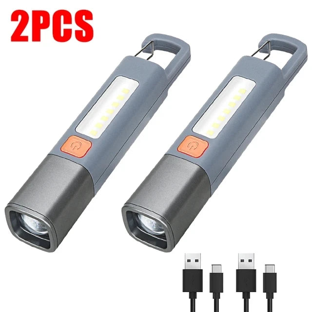1-10PCS Super Bright COB Side Lights LED XPE Mini Portable Torch Zoomable Waterproof Outdoor Fishing Hunting Camping Flashlight