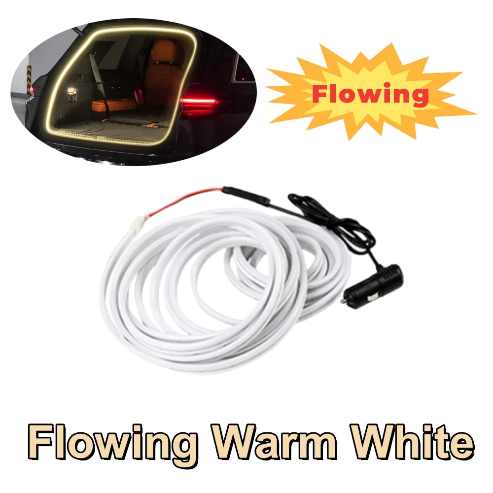 Ambient Car Lighting Trunk Light Strip 12V Ambience Lighting Magnetic Induction Decorative Strip LED Car Interior Lighting