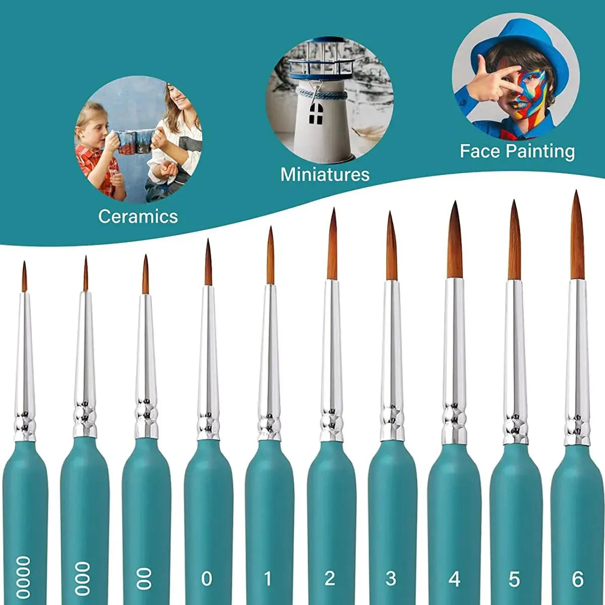 10/11pcs Miniature Paint Brushes, Detail Tip Paint Brushes Set With Ergonomic Handle - Suitable For Acrylic Painting, Oil, Wat
