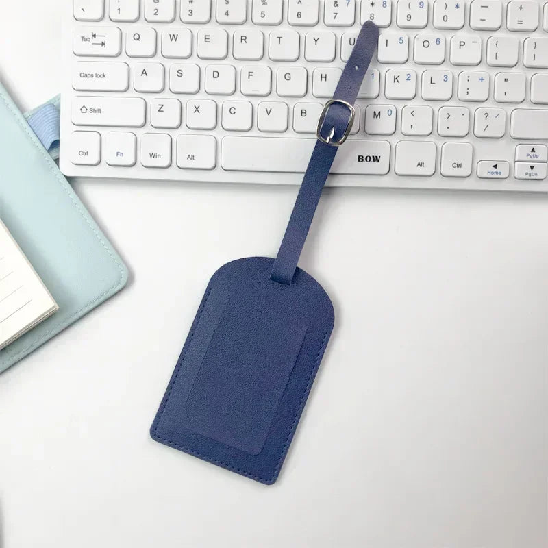 Leather Business Travel Luggage Tag Suitcase Address Label Luggage Boarding Case Label Name ID Address Clip Travel Accessories
